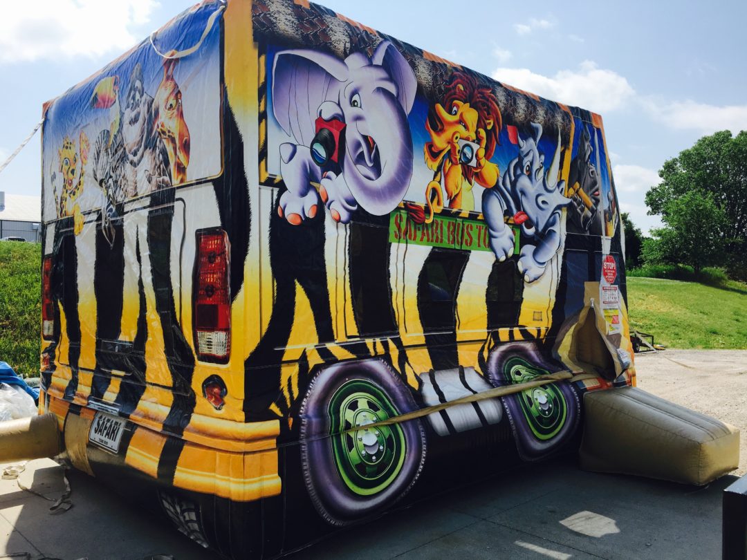 safari bus bounce house