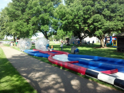 Human Hamster Balls with Course