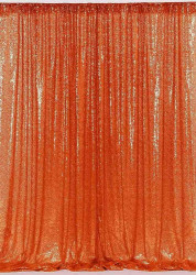 Orange Sequin Fabric Backdrop