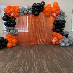 Orange Sequin Fabric Backdrop